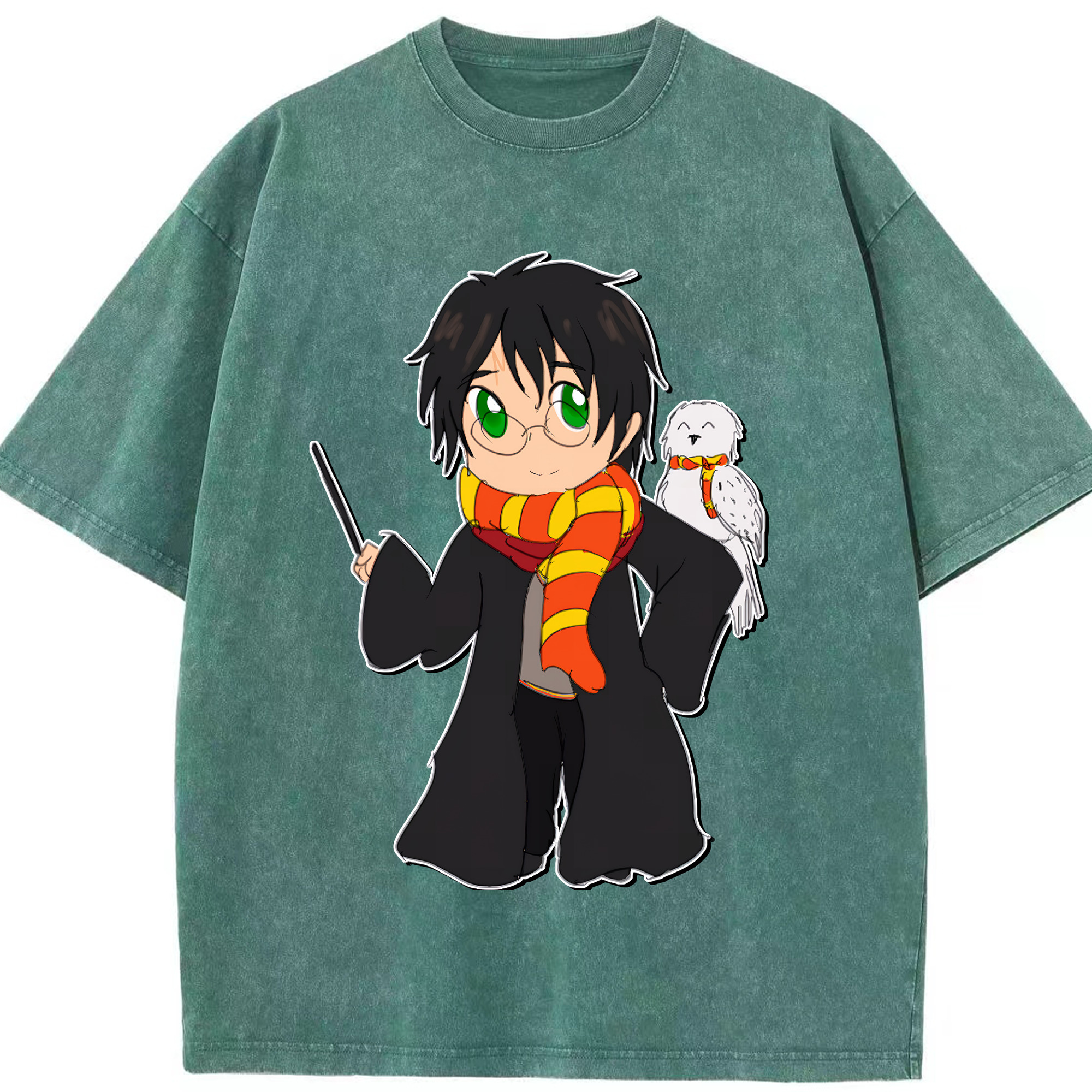 （画像用） Harry Potter ハリー・ポッターシリーズ 綿100% ヴィンテージ風 半袖Tシャツ（フロントプリント）